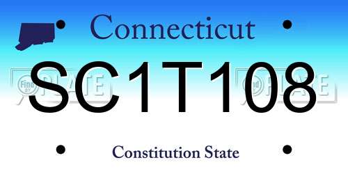 SC1T108 Connecticut License Plate
