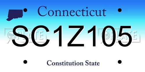 SC1Z105 Connecticut License Plate