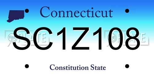 SC1Z108 Connecticut License Plate