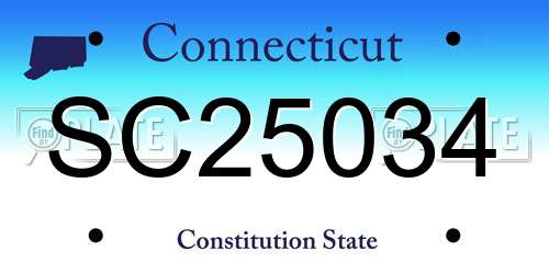 SC25034 Connecticut License Plate