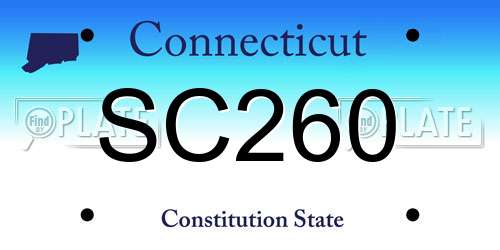 SC260 Connecticut License Plate