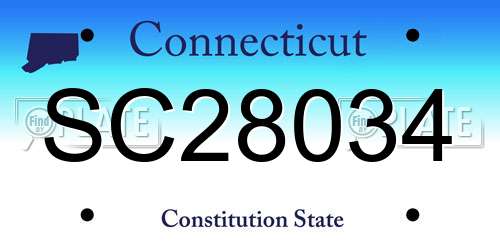 SC28034 Connecticut License Plate