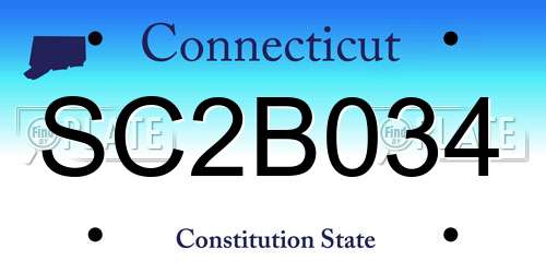 SC2B034 Connecticut License Plate