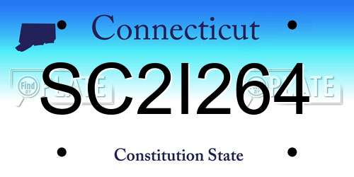 SC2I264 Connecticut License Plate