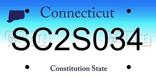 SC2S034 Connecticut License Plate