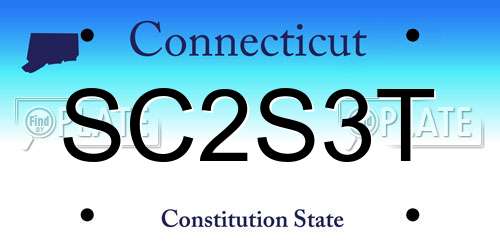 SC2S3T Connecticut License Plate