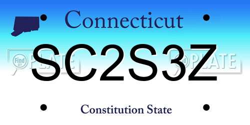 SC2S3Z Connecticut License Plate