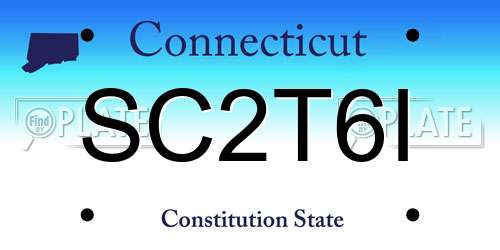 SC2T6I Connecticut License Plate