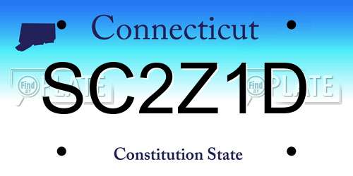 SC2Z1D Connecticut License Plate