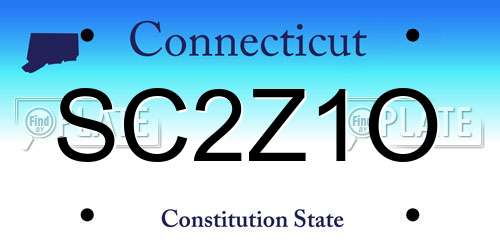 SC2Z1O Connecticut License Plate