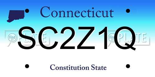 SC2Z1Q Connecticut License Plate