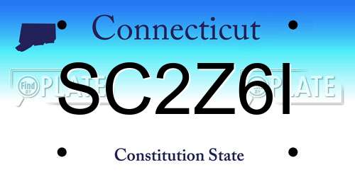 SC2Z6I Connecticut License Plate