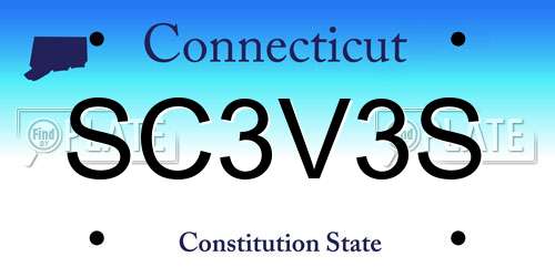SC3V3S Connecticut License Plate