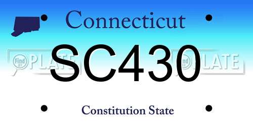 SC430 Connecticut License Plate