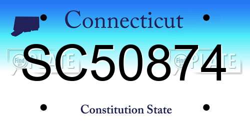 SC50874 Connecticut License Plate