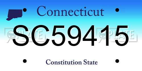 SC59415 Connecticut License Plate