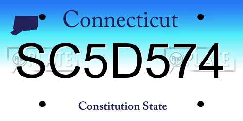 SC5D574 Connecticut License Plate