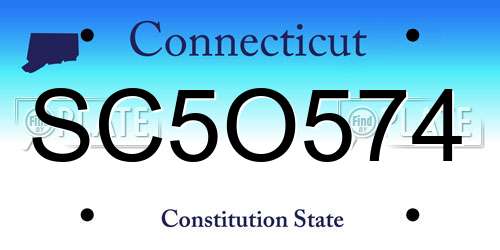 SC5O574 Connecticut License Plate