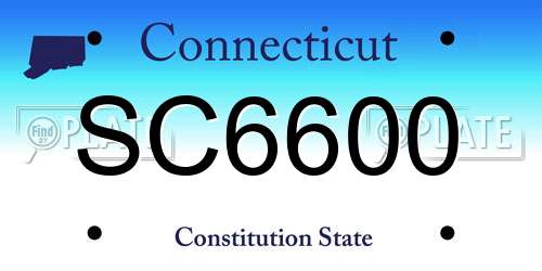 SC6600 Connecticut License Plate