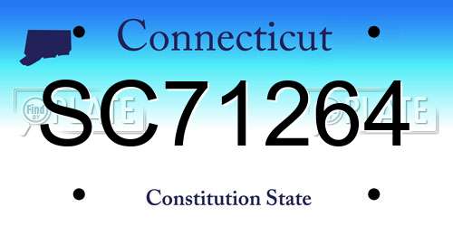 SC71264 Connecticut License Plate