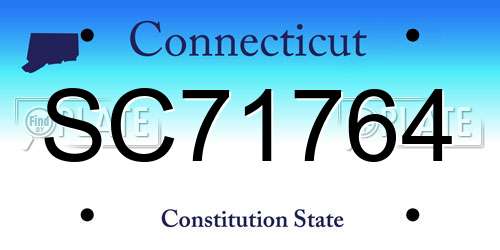SC71764 Connecticut License Plate