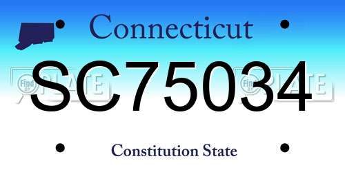 SC75034 Connecticut License Plate