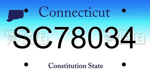 SC78034 Connecticut License Plate