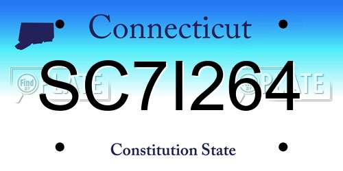 SC7I264 Connecticut License Plate