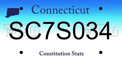 SC7S034 Connecticut License Plate