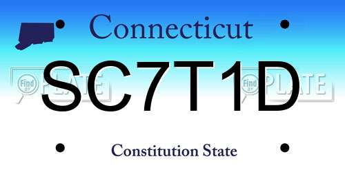 SC7T1D Connecticut License Plate