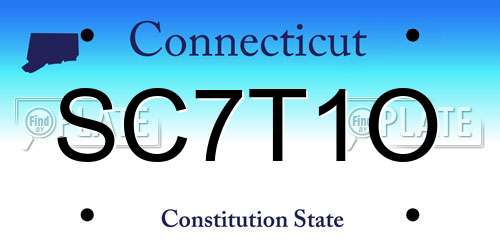 SC7T1O Connecticut License Plate