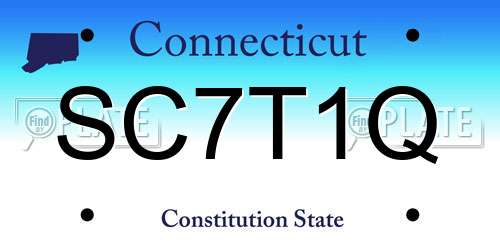 SC7T1Q Connecticut License Plate