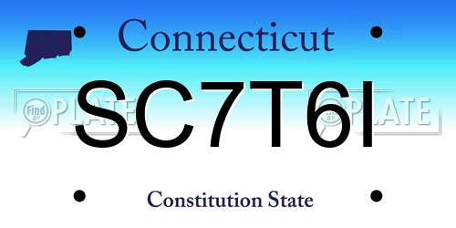 SC7T6I Connecticut License Plate