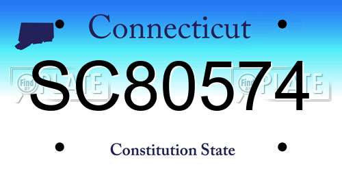 SC80574 Connecticut License Plate