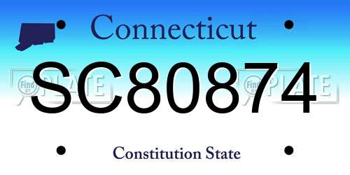 SC80874 Connecticut License Plate