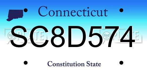 SC8D574 Connecticut License Plate