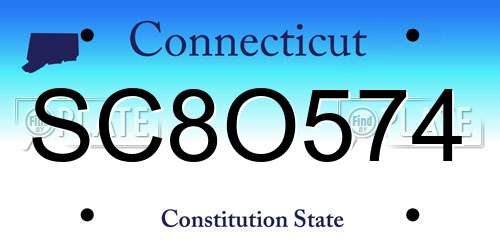 SC8O574 Connecticut License Plate