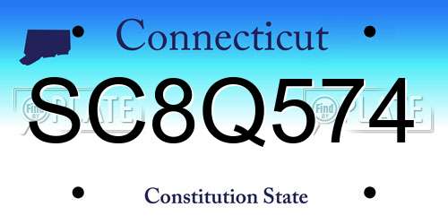 SC8Q574 Connecticut License Plate