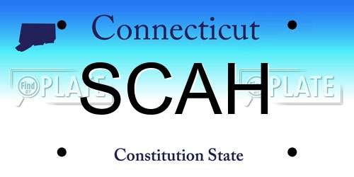 SCAH Connecticut License Plate