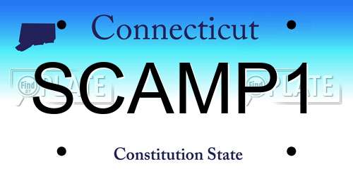 SCAMP1 Connecticut License Plate