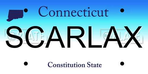 SCARLAX Connecticut License Plate