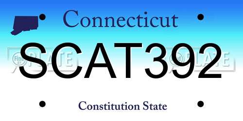 SCAT392 Connecticut License Plate
