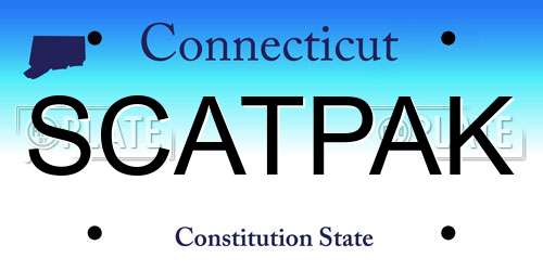 SCATPAK Connecticut License Plate