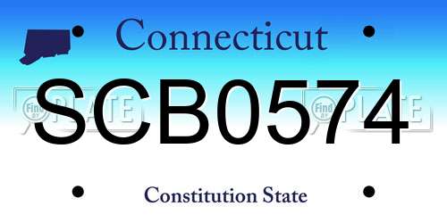 SCB0574 Connecticut License Plate