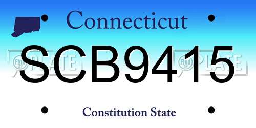 SCB9415 Connecticut License Plate