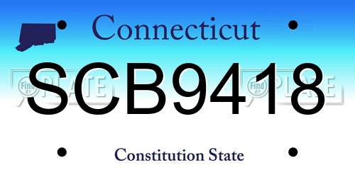 SCB9418 Connecticut License Plate