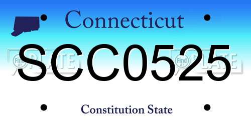 SCC0525 Connecticut License Plate