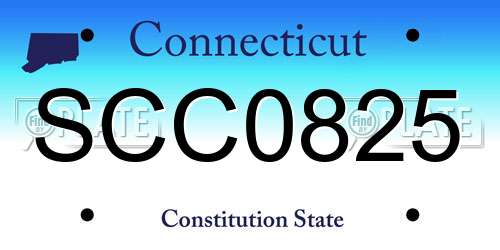 SCC0825 Connecticut License Plate