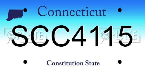 SCC4115 Connecticut License Plate