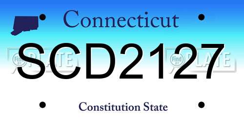 SCD2127 Connecticut License Plate